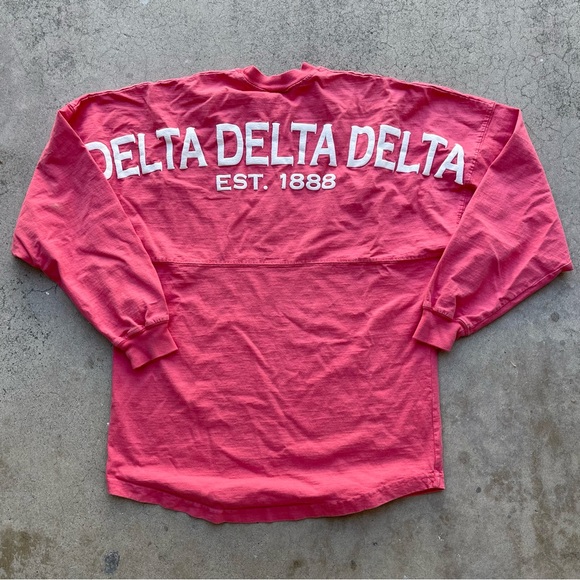 Spirit Jersey pink/salmon Tri Delta Jersey Barbie core sorority long sleeve - Picture 7 of 7